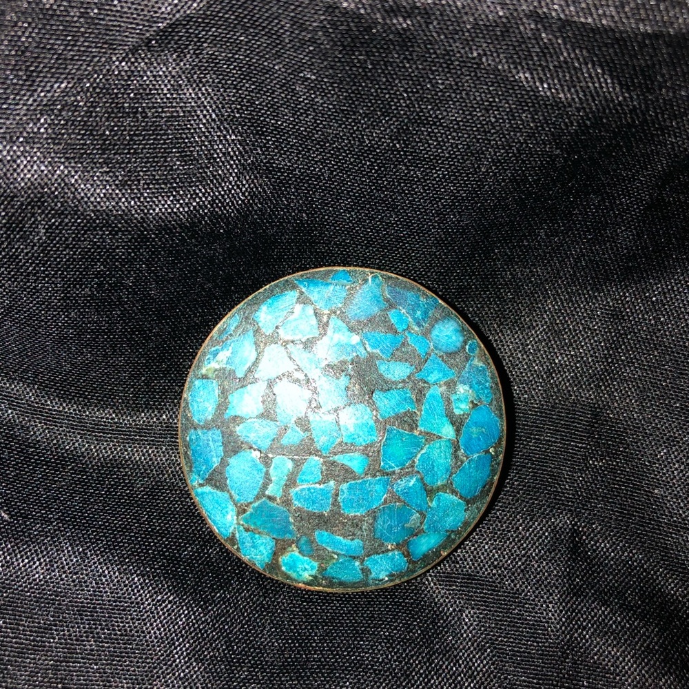 Vintage 1950’s Turquoise Inlay Brooch
